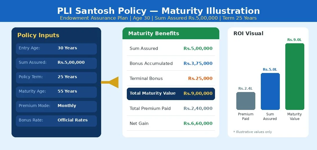 PLI Santosh Policy Maturity Illustration