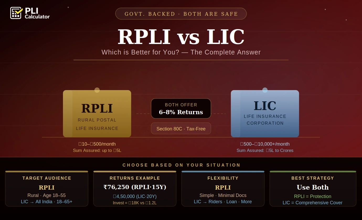 RPLI vs LIC Which is Better — Complete Comparison of Returns, Tax Benefits and Maturity